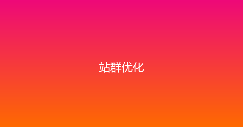 站群优化 封面图